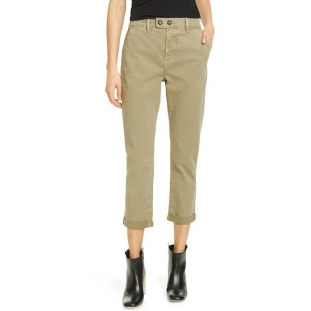 Frame NWT Le Beau Straight Leg Chino Cropped Pants Washed Od Size 27 LBUCH999